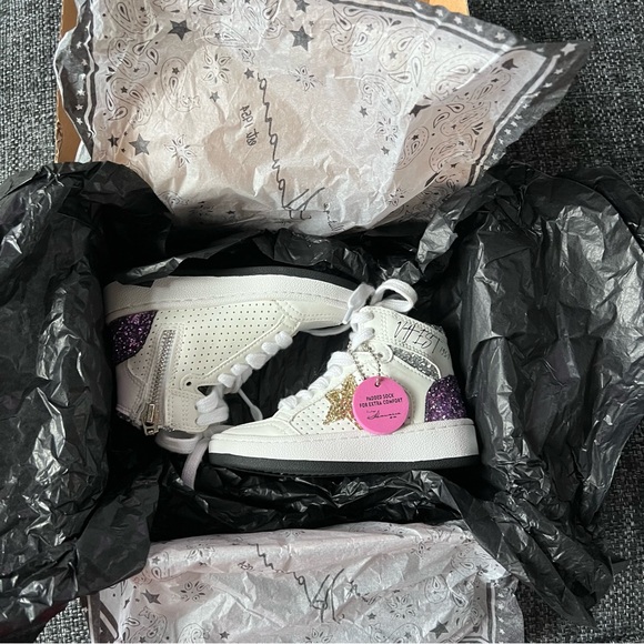 NIB Vintage Havana Leather Mavis High Top Toddler Sneakers Size 8 - Picture 1 of 15